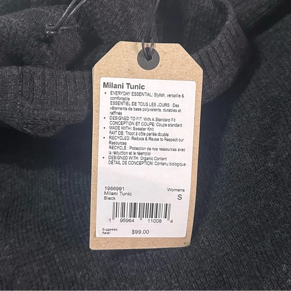 NWT Prana Milani Tunic Sweater Knit Charcoal / Black Hoodie - Picture 12 of 12